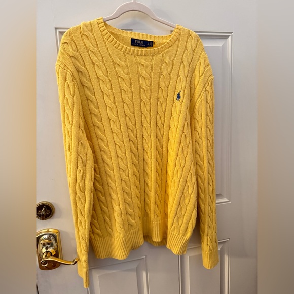 Polo Ralph Lauren Yellow Cable Knit Sweater size XL - Picture 4 of 10